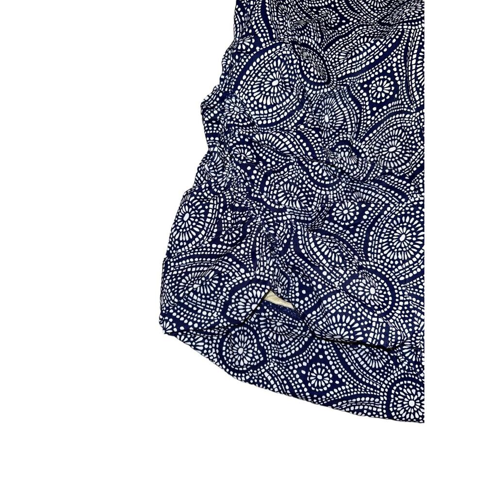 Talbots Tankini Women's 8 Blue White Swim Tank Top Underwire Ruched Sides - Picture 3 of 8
